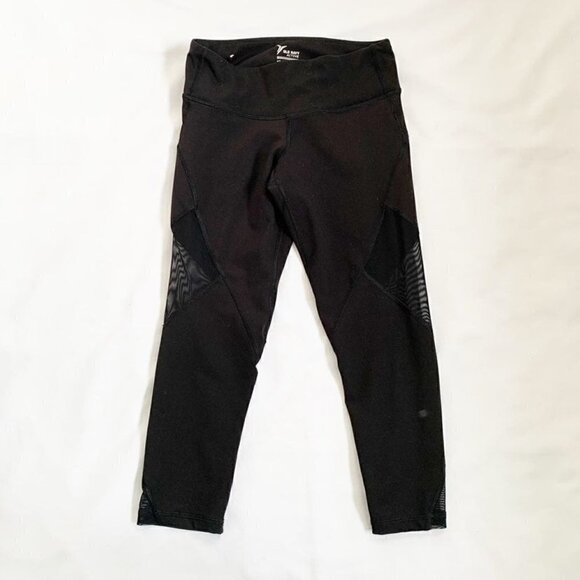 Old Navy Pants - Old Navy Active‎ Go-Dry Black Mesh Panel Cropped Leggings Womens Size Small